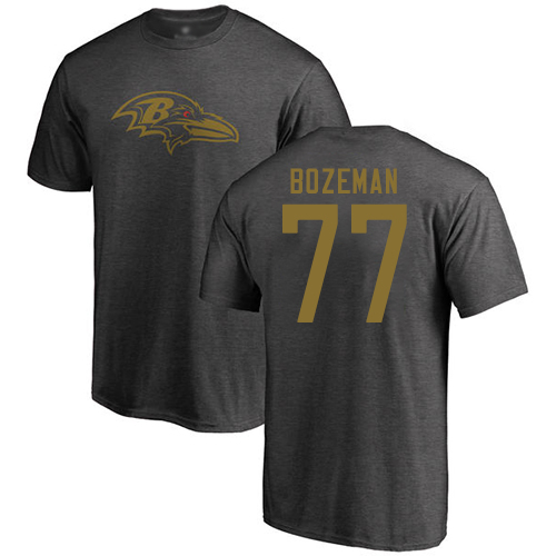 Men Baltimore Ravens Ash Bradley Bozeman One Color NFL Football #77 T Shirt->nfl t-shirts->Sports Accessory